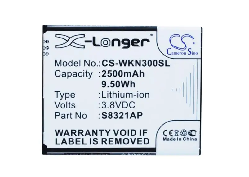 

cameron sino 2500mah battery for WIKO N300 Slide Slide 4GB S8321AP SLIDE Mobile, SmartPhone Battery