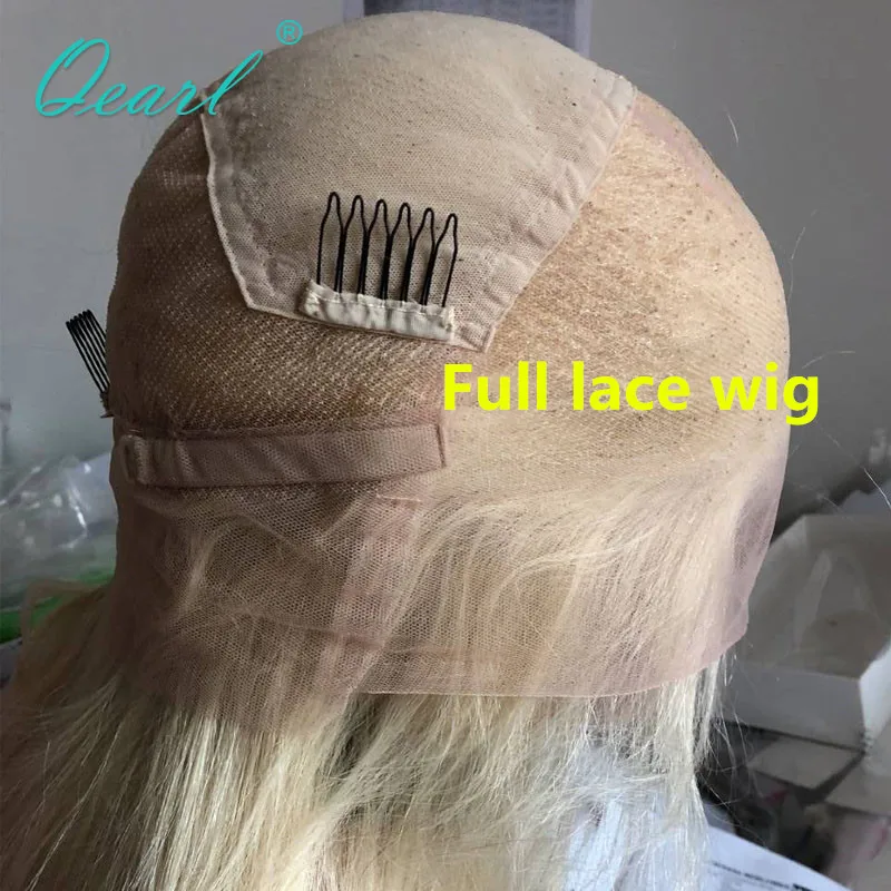 Transparent Full Lace Wig Human Hair for Women Ash Blonde Highlights Lace Wigs Bone Straight Natural Real Remy Hair 150% Qearl images - 6