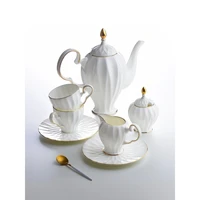 afternoon tea british flower tea european fruit tea set simple household ceramic bone china coffee cup saucer pot set