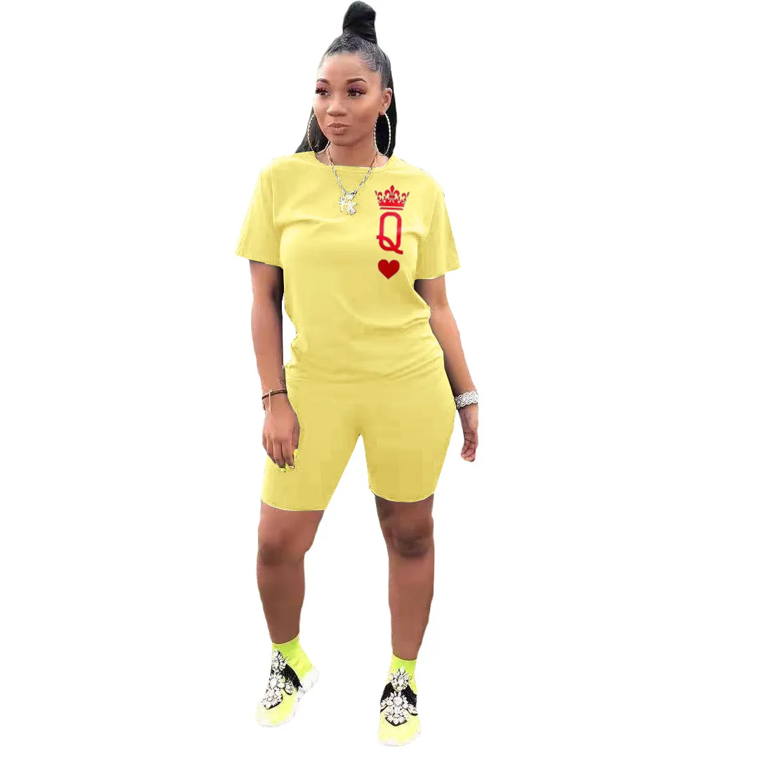 

Women's Set Outfits Acitve T-shirt and Shorts Two Piece Set Sport Fashion Tracksuit Sweatsuit