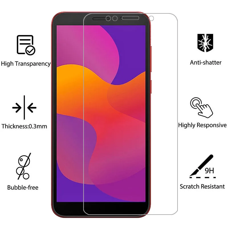 Vidrio de tel&eacute;fono para Huawei Honor 9S 9C X10 Y8P Y7P Y6P Y5P Y8S, Protector de pantalla de vidrio templado para Honor 9S, pel&iacute;cula antiara&ntilde;azos, 2 uds.-1