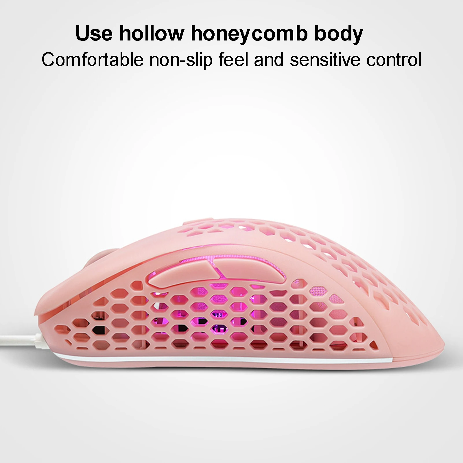 

V18 6 Keys USB Wired Hollow Luminous Colorful Gaming Mouse 1600 DPI Computer Accessory Wired Games Mouse Computer Accessories