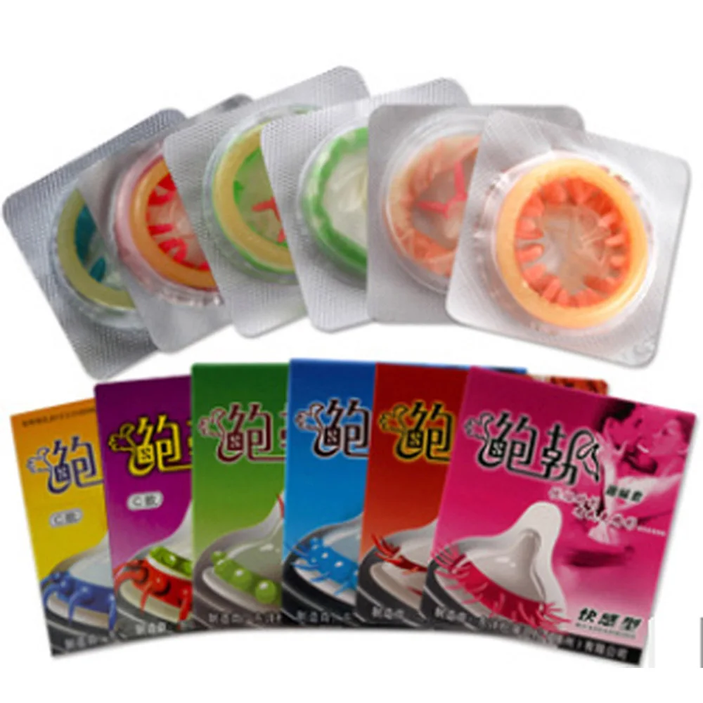 Condom Adult Sex Products Female G-spot Vaginal Stimulation Condoms Sophora Viciifolia Spike Condom Penis Sleeve 1 PCS