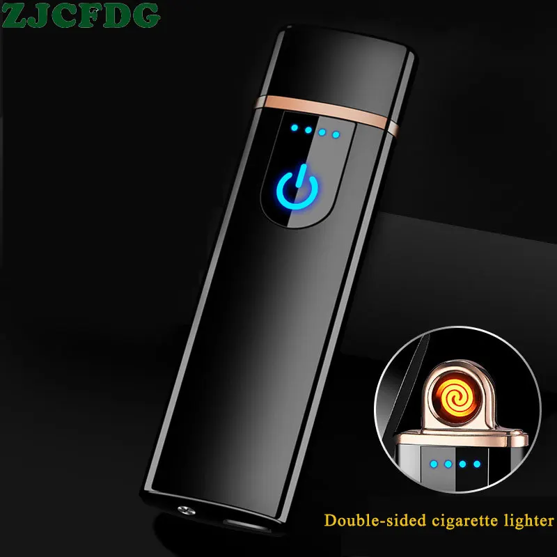 Умная сенсорная зарядная Зажигалка Ветрозащитная креативная USB Электронная