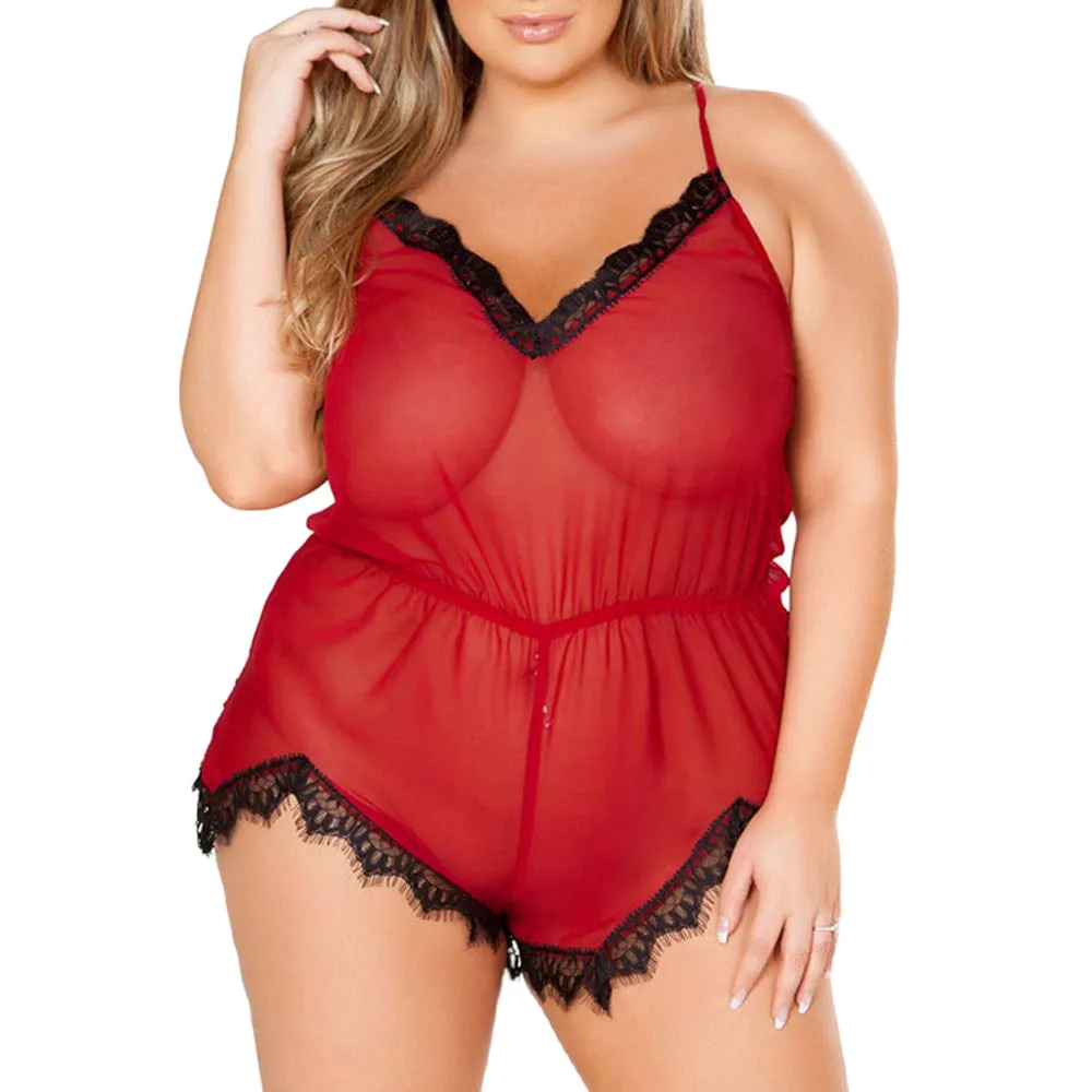 3-5XL размера плюс женское сексуальное белье порно перспективное Ночное платье прозрачное Искушение Babydoll костюм Эротическое нижнее белье