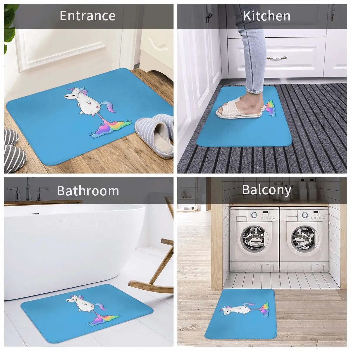 

Bath Mat Unicorn Fart Door Mat Rug Carpet Non-slip Durable Entrance Living Room Home Bathroom Kitchen Bedroom
