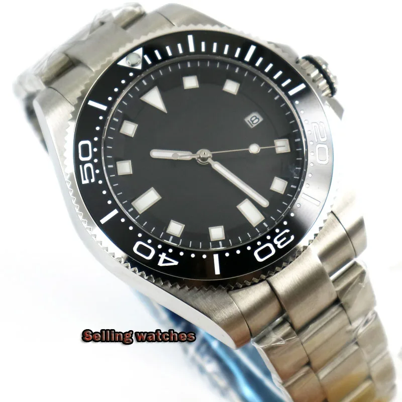 

BLIGER Black sterile dial Mechanical Men Watch Sapphire Glass Steel Band MIYOTA Movement