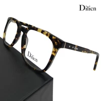 dilicn 1013 rectangle style acetate eye glasses frame fashion eyeglasses for women men