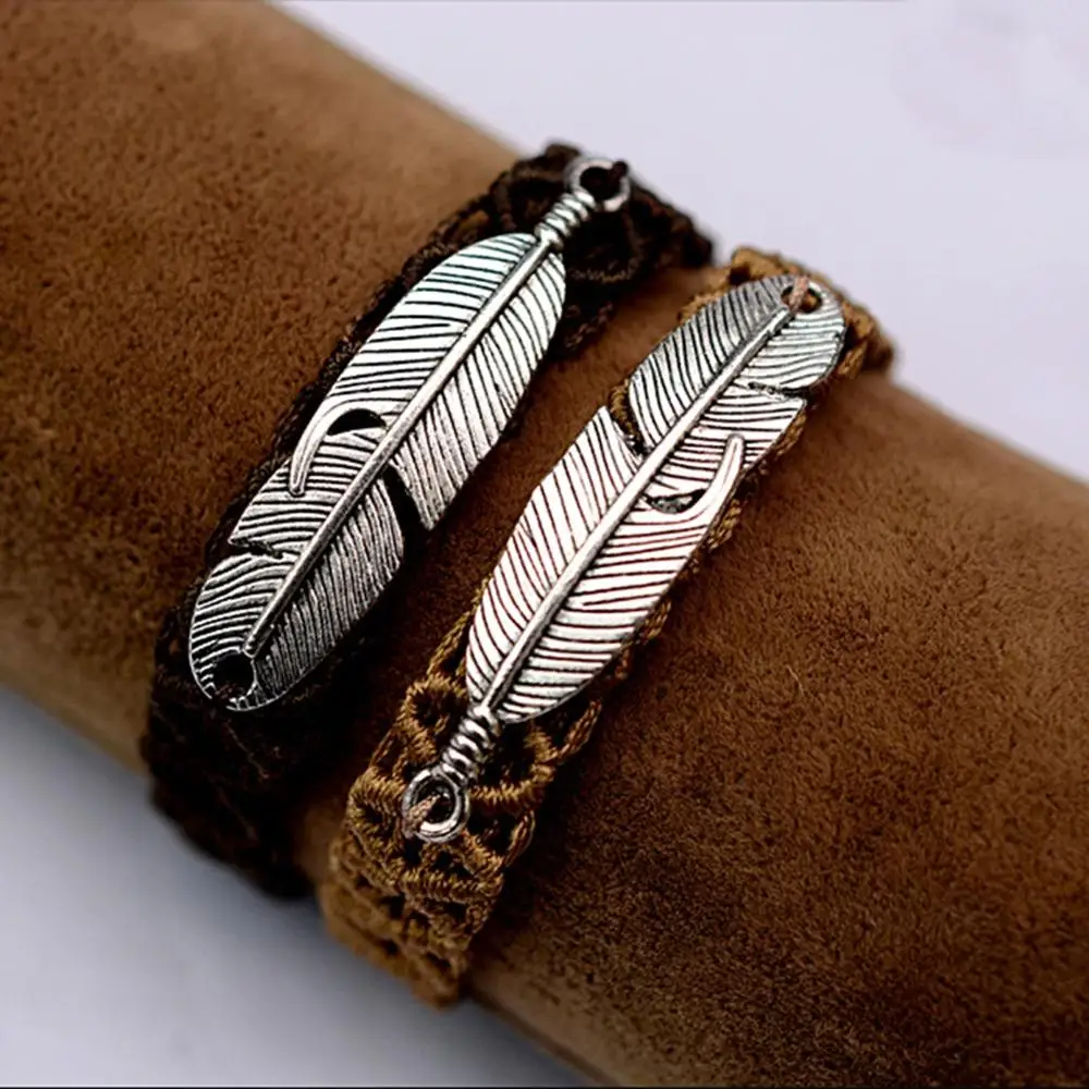 1 шт. панк конопляная коса Серфер с заклепками широкая пряжка кожаный браслет