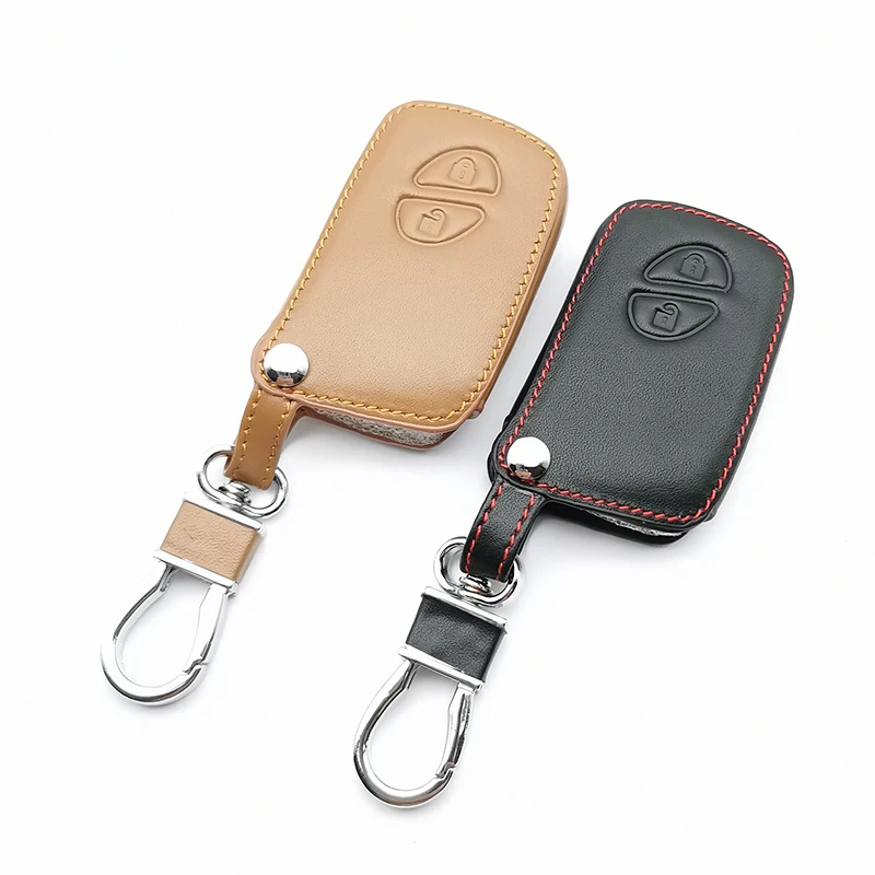 

Top Layer Leather Key Fob Case Cover For Lexus IS250 ES240 ES350 RX270 RX350 2 Buttons Remote Control Keyless Wallet Holder