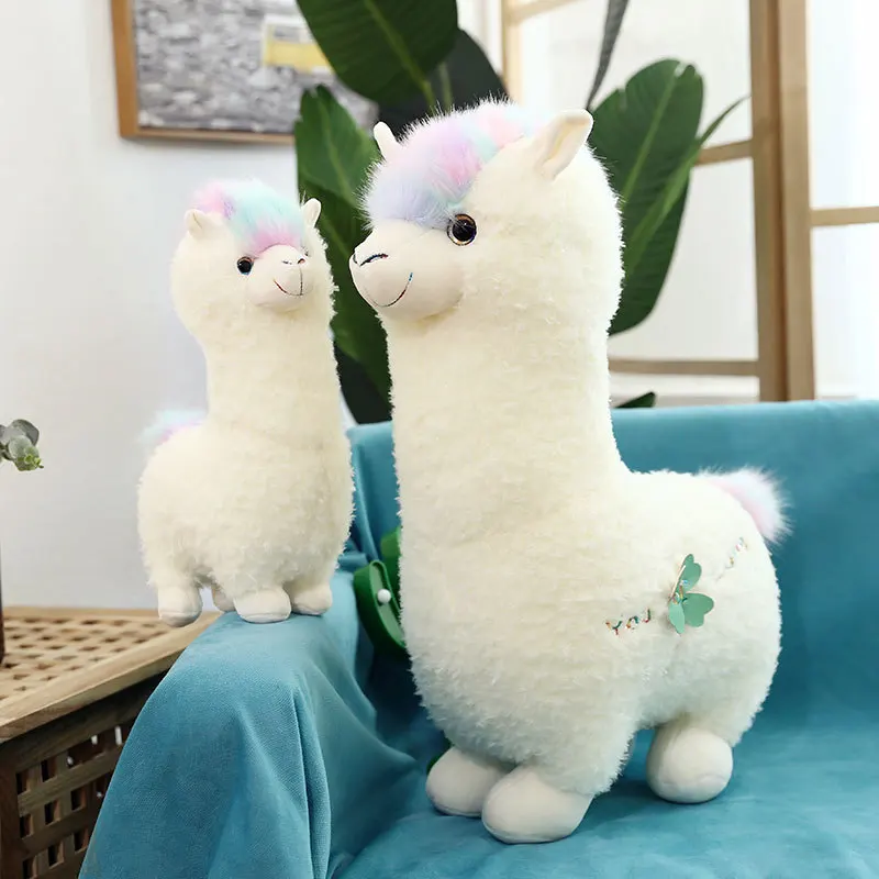 28-70cm Kawaii White Alpaca Llama Plush Toys Stuffed Animal Sheep Dolls Soft Plush Alpacasso Toys For Children Birthday Gifts