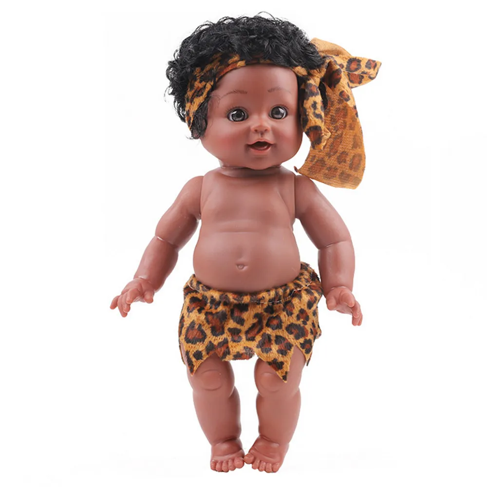 

35CM African Girl Black Doll Adorable Dressing Toy Baby Accompany Doll Kids Bir Comfortable Interesting Birthday Present