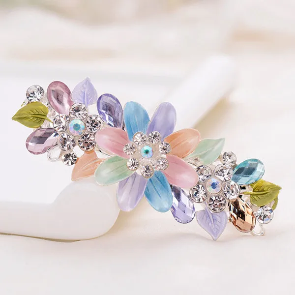 multicolor 1 шт. винтажные женские заколки для волос с кристалами клипсы головные уборы заколки со стразами аксессуары для укладки - Цвет: multicolor