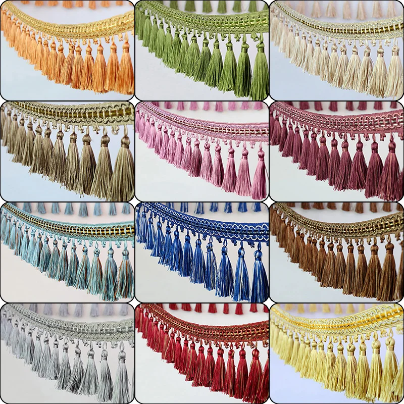 

5 Meter Curtain Sewing Tassel Fringe Trim Braided Lace Trimming Home Funiture Upholstery Ribbon Decor Accessory