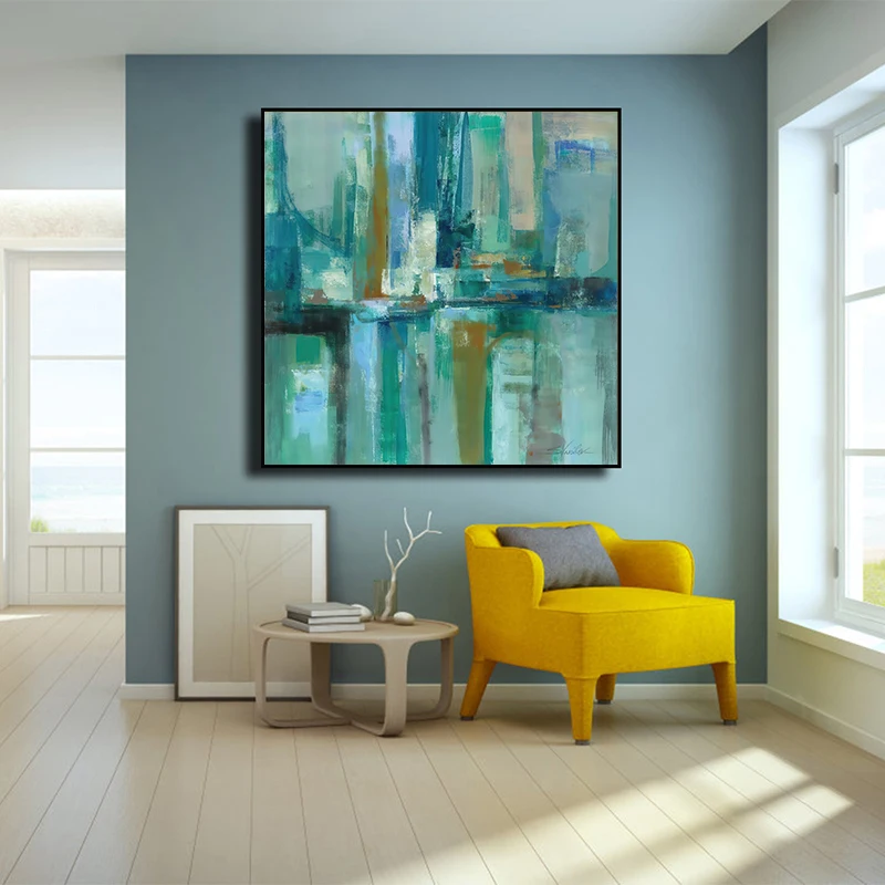 

Настенная картина с абстрактным ландшафтом, рисунок ярких цветов, современный минималистичный Декор для дома и офиса