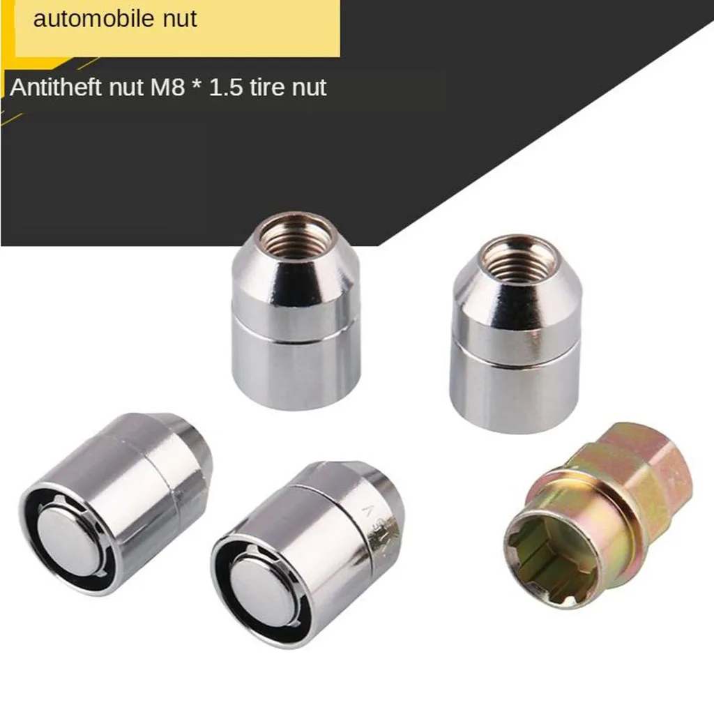 4 шт. M12x1.5 гайки для колесных шин и 1 Противоугонная защита замок ключ удаления
