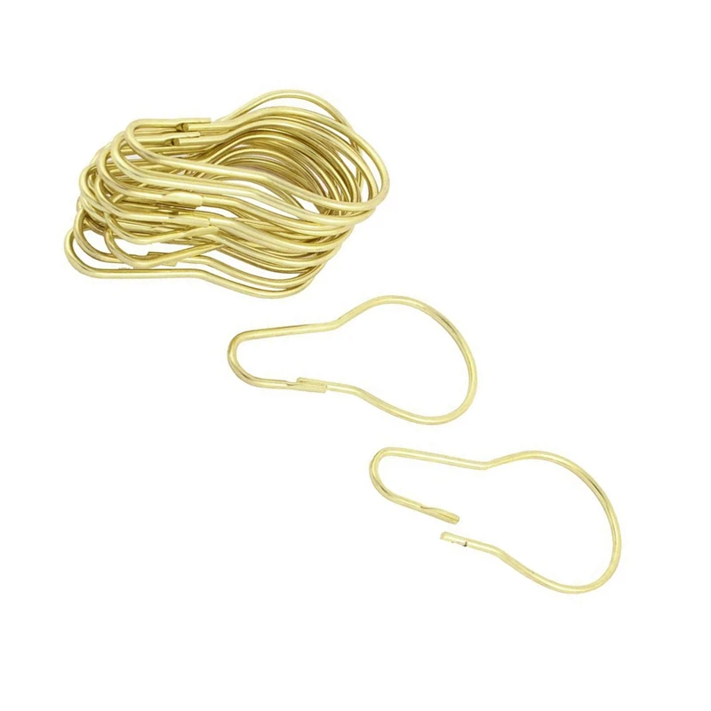 20 штук золотой тон Calabash дизайн занавески для душа Кольца Крючки металлическая