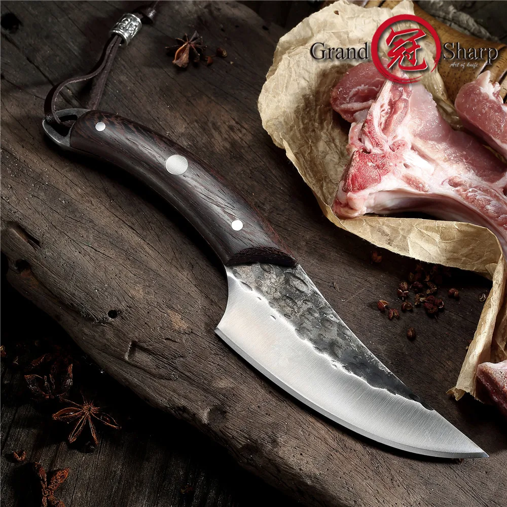 Охотничий нож из высокоуглеродистой стали кухонные ножи ручной работы с
