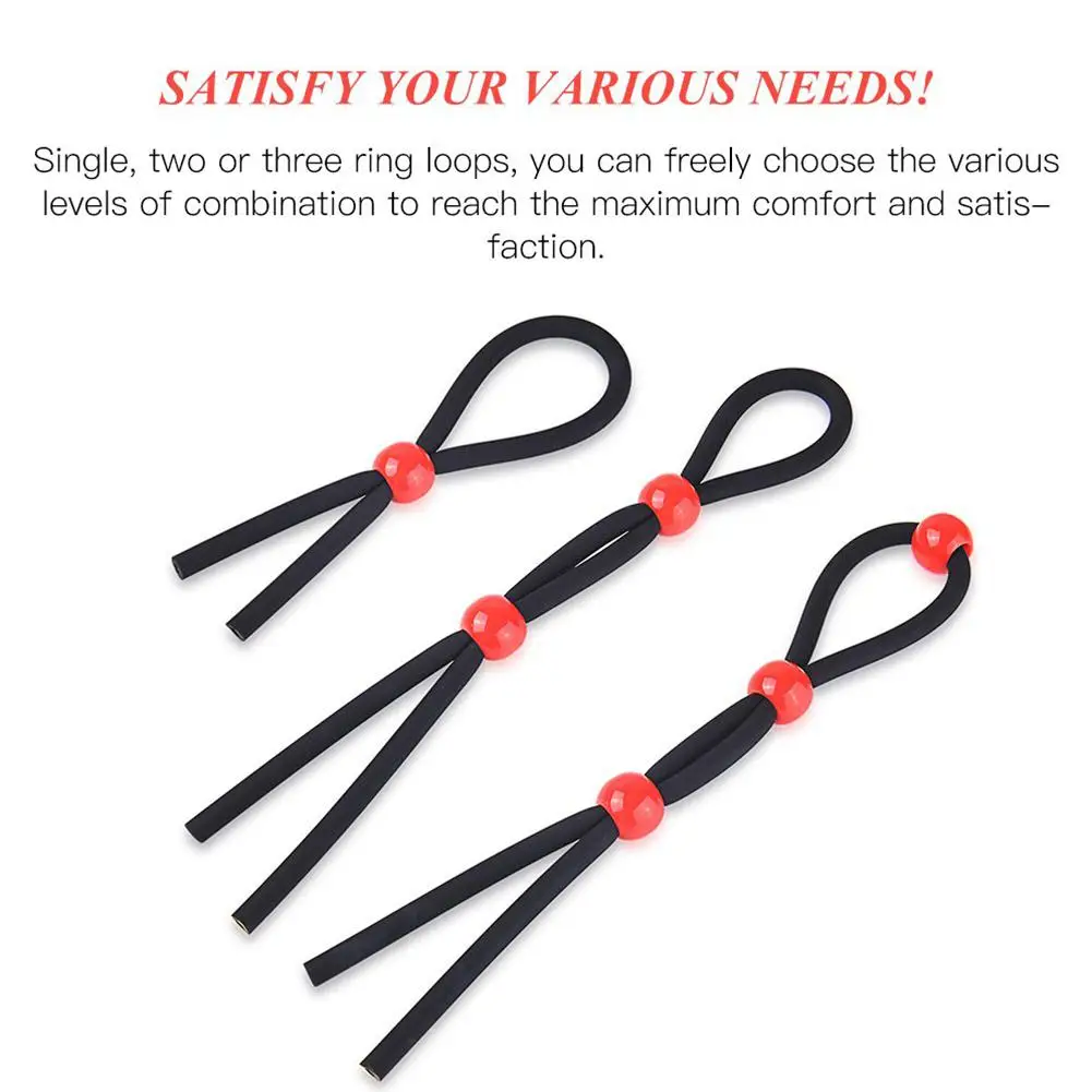 Movconly 3 шт./набор Силиконовое регулируемое кольцо на пенис набор кольца для