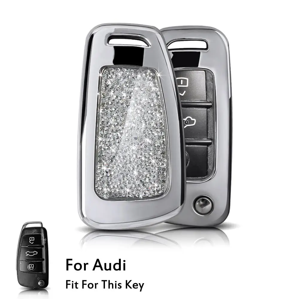 Option 4 Автомобильный Стайлинг авто ключ защитный чехол для Audi R8 A1 A3 A4 A5 A6 A7 A8 Q3 Q5 Q7 C5 C6 A4L A6L S1 S3 RS6 TT 2005-2013 держатель оболочки - Название цвета: Option 4
