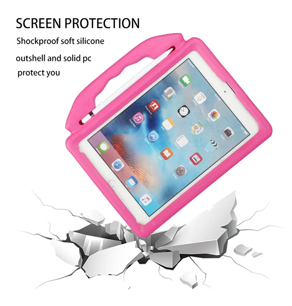 Противоударный чехол подставка для ipad air / 2 9 7 дюйма ручной с полным корпусом из