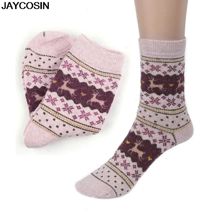 JAYCOSIN горячая Распродажа, женские носки, Женский рождественский подарок, зимние милые шерстяные носки, женские сумасшедшие носки, женские теплые носки с животными, 9909