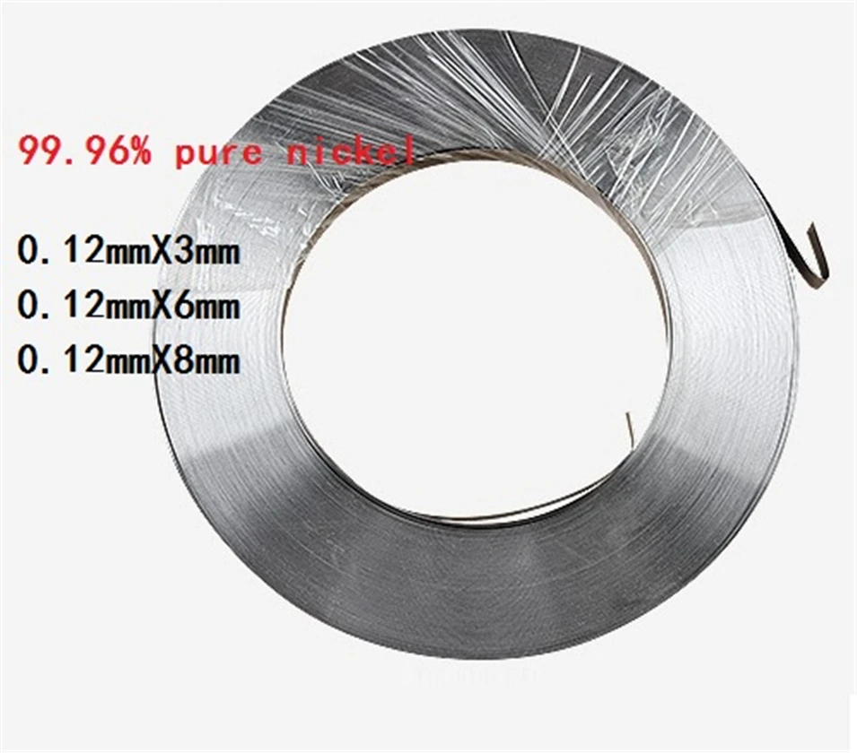 

Пластина из чистого никеля 0,5 кг 0,12 мм * 3 мм, ленточные листы из 99.96% чистого никеля для аккумулятора, электрод, аппарат для точечной сварки