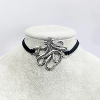 black velvet collar alloy big octopus pendant punk style gothic necklace fashion jewelry gifts womens gifts