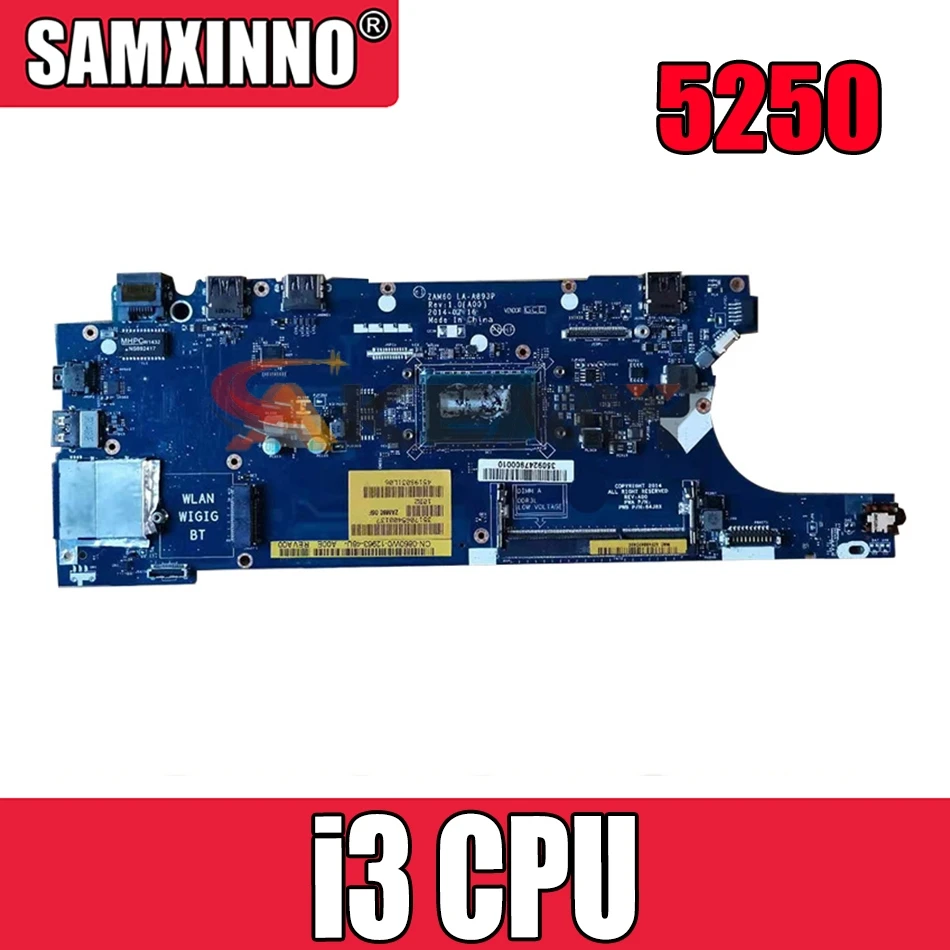 

Original laptop Mainboard For DELL Latitude 5250 E5250 ZAM60 LA-A893P CN-0K56CW 0K56CW SR23Z i3 CPU MOTHERBOARD