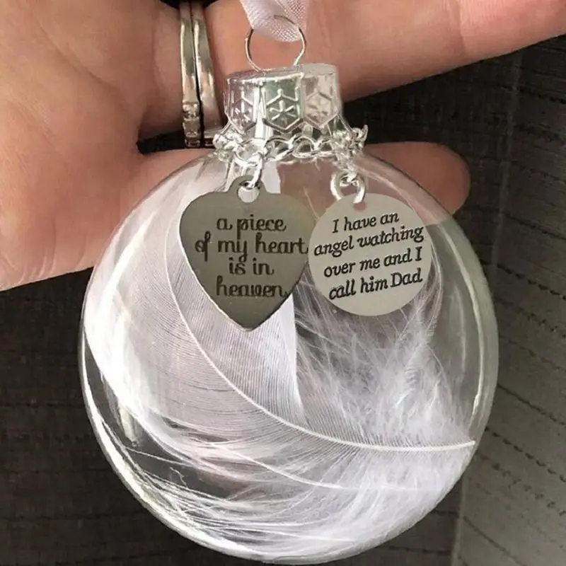 

Christmas Tree Decoration Ball Angel Feather Love Heart Pendant Ball Wedding Holiday Christmas Decoration Ball Pendant For C9J5