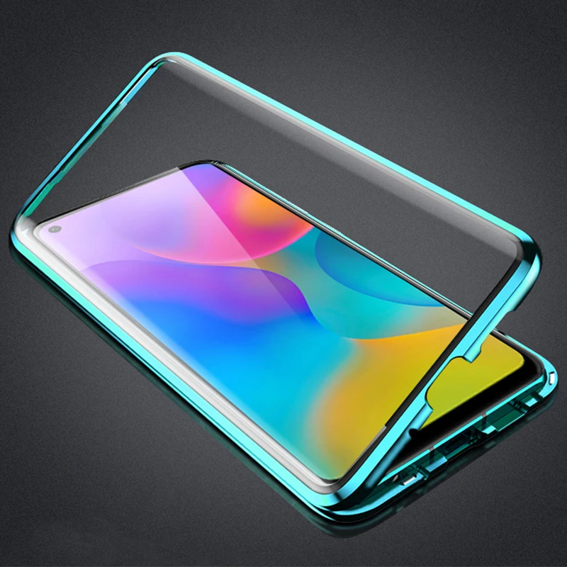 Магнитный чехол для huawei Honor V30 Play 3 Note 10 8 S, двусторонний стеклянный чехол, металлический бампер Nova 6SE V20 9X Pro 8X MAX чехол