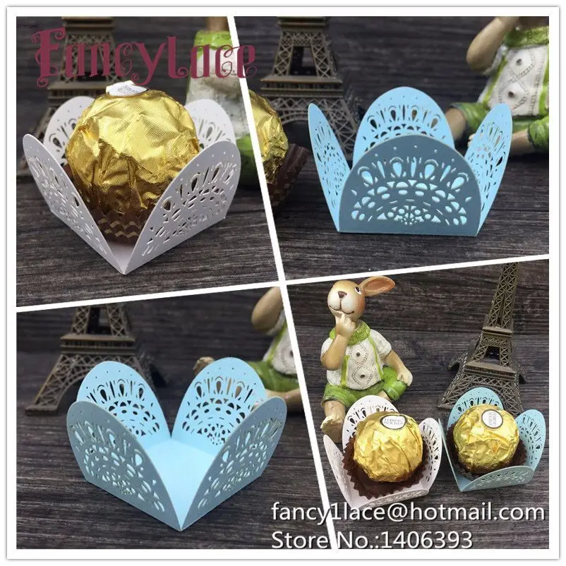 60pcs Crown Flower cupcake wrappers wedding decoration birthday party favors supplies chocolate candy box bar cake baby shower | Дом и сад