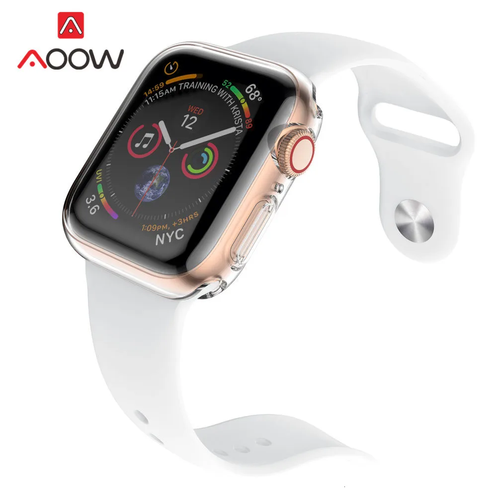 Мягкий ТПУ защитный чехол для экрана iWatch Apple Watch 2 3 4 40 мм 44 мм 38 мм 42 мм прозрачный 360 градусов Полная защита крышка ремешок