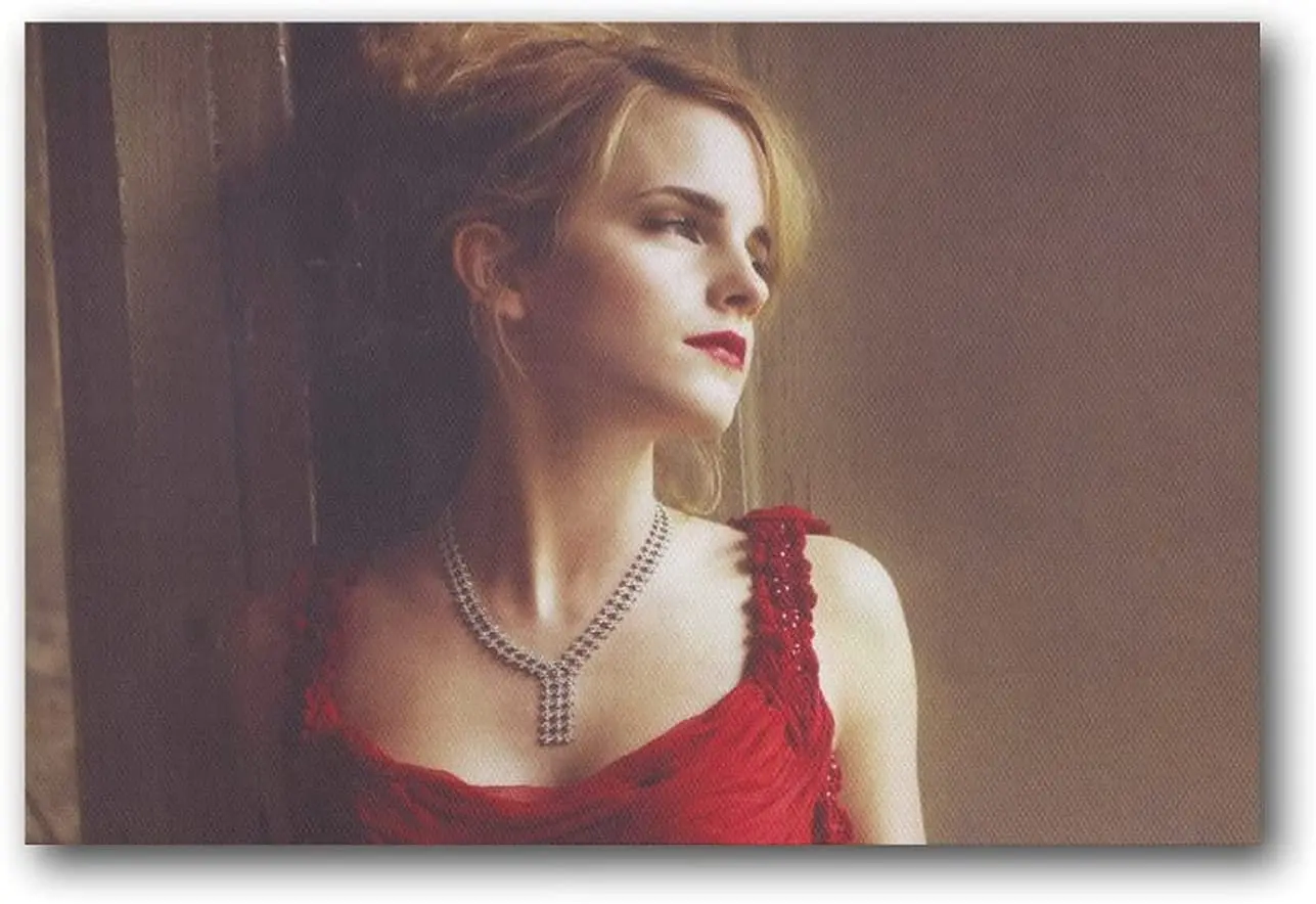 

Emma Watson Sexy Poster Red Dress Posters Art Print Wall Photo Paint Poster Hanging Picture Family Bedroom Decor Gift