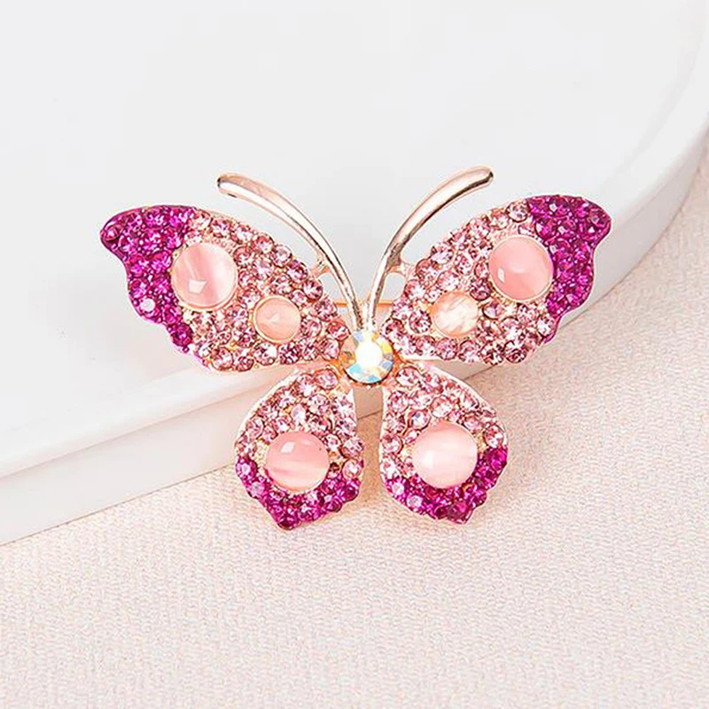Элегантные Очаровательные бабочка Жемчужная Брошь для женщин Стразы с большой