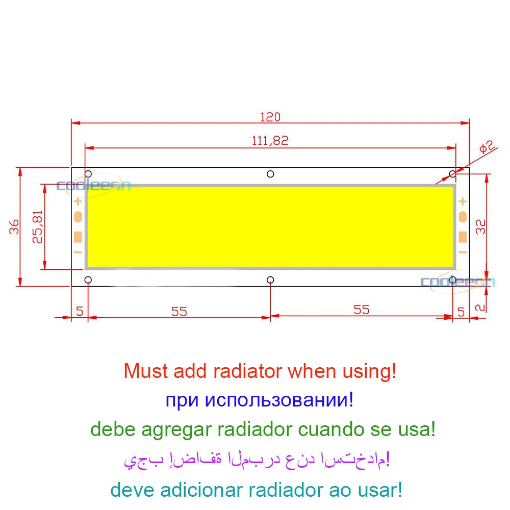 Светодиодная панель с монолитным блоком светодисветильник Дов 120x36 мм 24 В