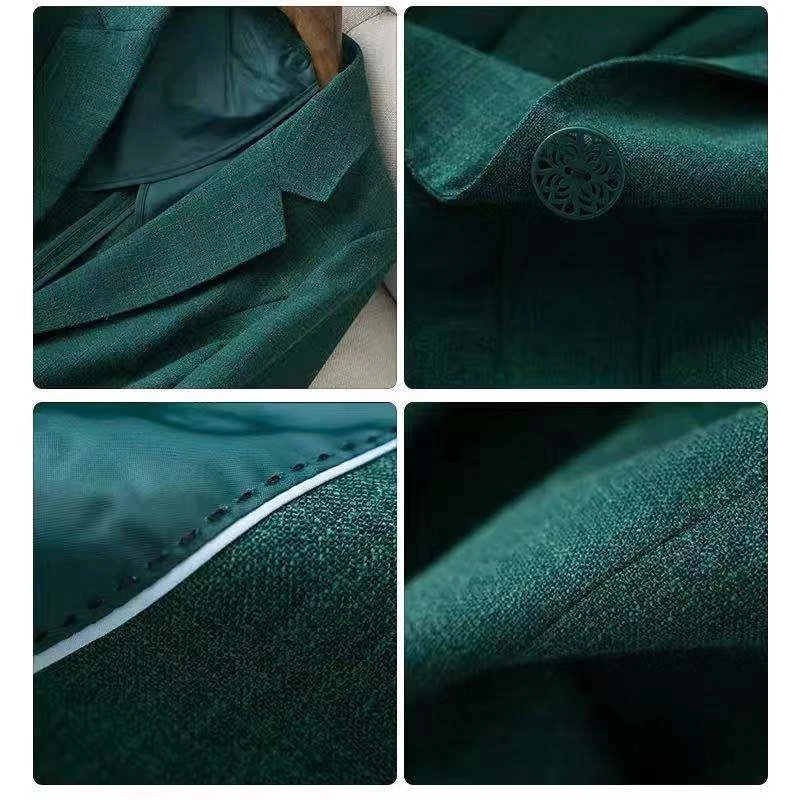 

YOSIBCD Women 2021 Fashion Single Button Corduroy Blazers Coat Vintage Long Sleeve Pockets Female Outerwear Chic Tops