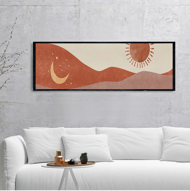 

Morandi poster The sun and the moon Canvas Painting Nordic Wall Art Poster Print for bedroom Big Size Decor Wall Picture Unframe