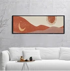 Плакат Morandi с изображением Солнца и Луны, холст, скандинавский настенный художественный плакат, печать для спальни, большое украшение, Настенная картина без рамки