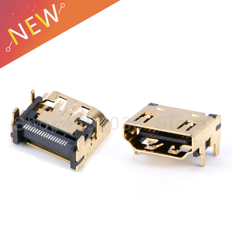 10 шт. HDMI совместимый гнездовой разъем/разъем 19PIN 19 P прямоугольный smt smd 90 градусов