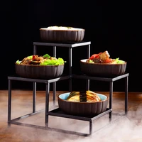 restaurant creative tableware wrought iron set bowl rack cold dish dessert round 5 5 inch dried fruit platter snack plate