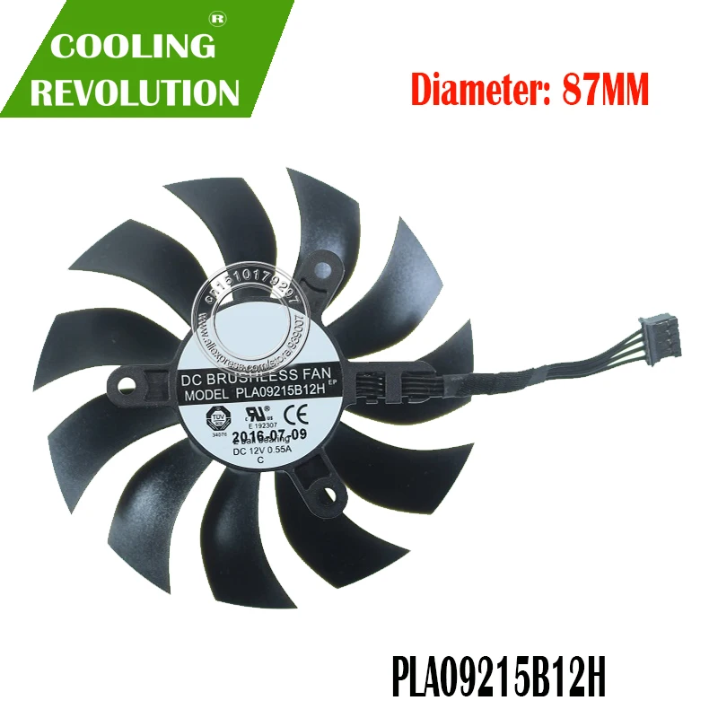 Графический вентилятор PLA09215B12H DC12V 0.55A 4PIN для EVGA GEFORCE GTX 1060 GTX1060 SC MINI ideo Вентилятор