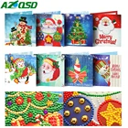 AZQSD Алмазная картина карты Санта-Клаус Рождественская Алмазная вышивка поздравительная открытка Детский DIY ручной подарок 2019