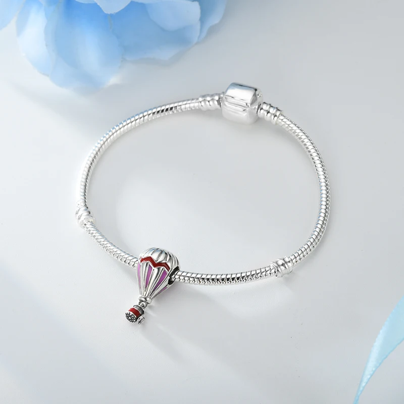 Devolove лето бусины из стерлингового серебра 925 Розовый дорожная сумка Шарм Fit браслет Pandora для женщин DIY ювелирные изделия