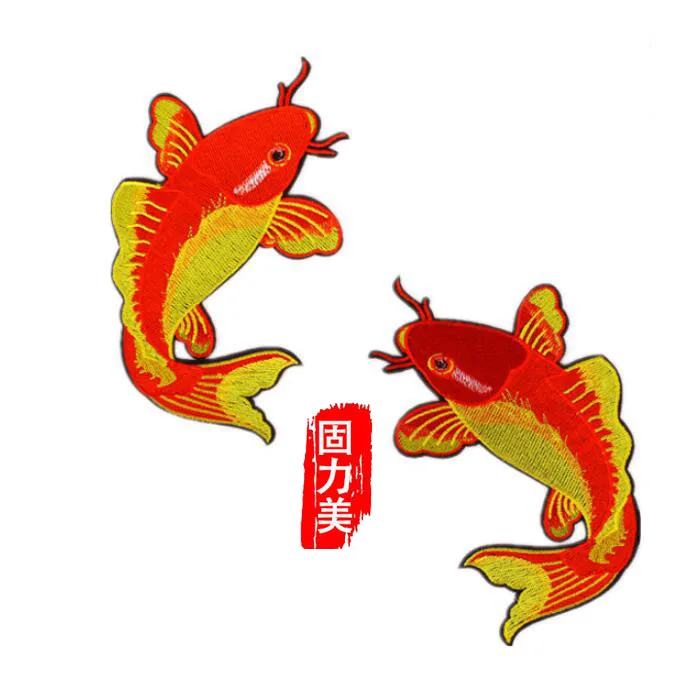 1 пара красных желтых золотых рыбок нашивка для глажки | Дом и сад