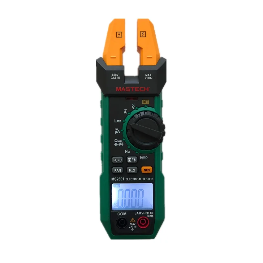 Mastech MS2601 цифровой AC/DC вилка метр 12 мм w/Напряжение Ток Сопротивление диоды непрерывность частоты рабочий цикл температура
