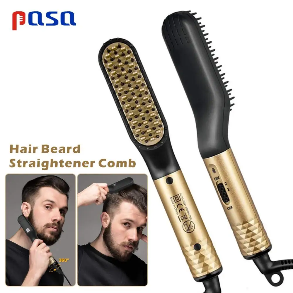 Hair Straightening Irons Beard Grooming kit Boy Multifunctional Men Beard Straightener Curling Comb Hair Styling Comb Brush