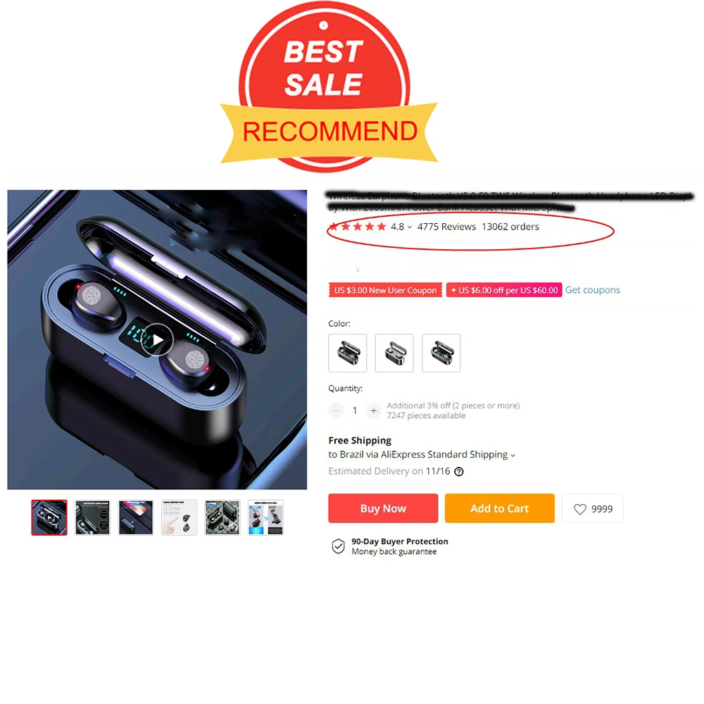 F9 Bluetooth 5 0 V беспроводные наушники TWS водонепроницаемые HD стерео с шумоподавлением