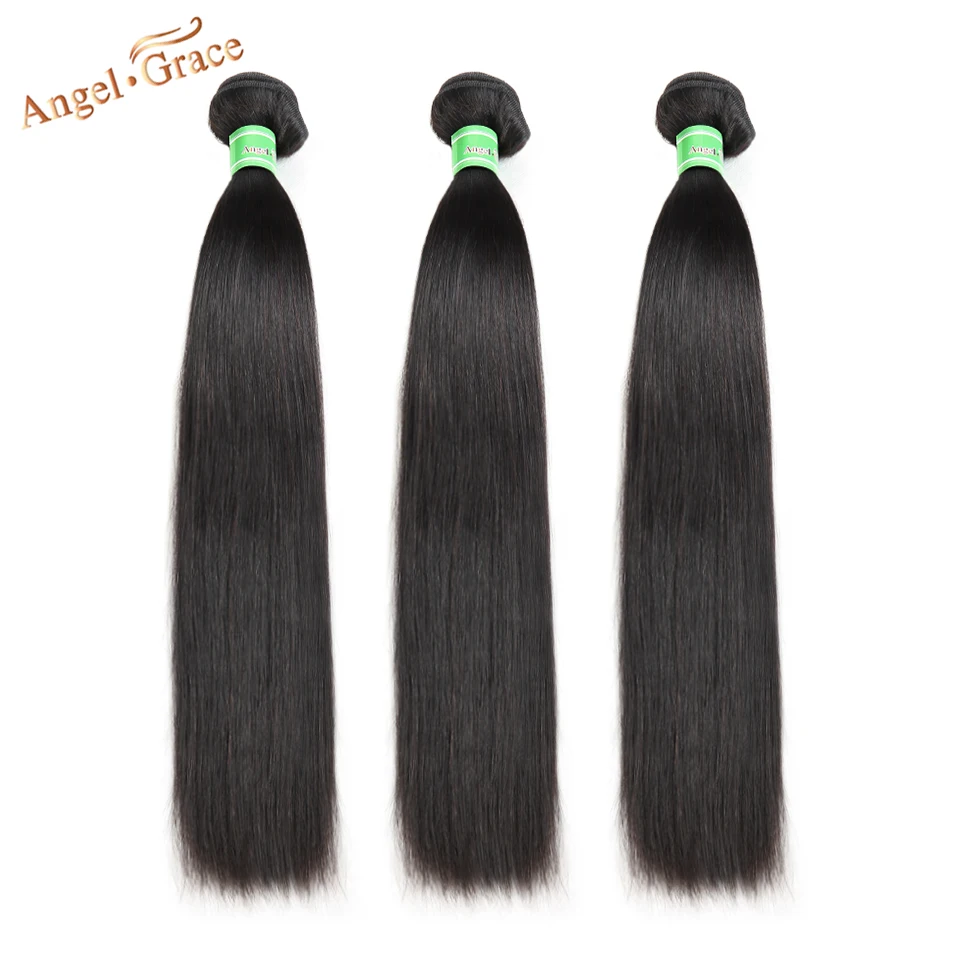 

Angel Grace Hair Malaysian Straight Hair 1/3/4 Bundles 100% Remy Human Hair Extensions Natural Color Hair Weave Bundles 100g/pc
