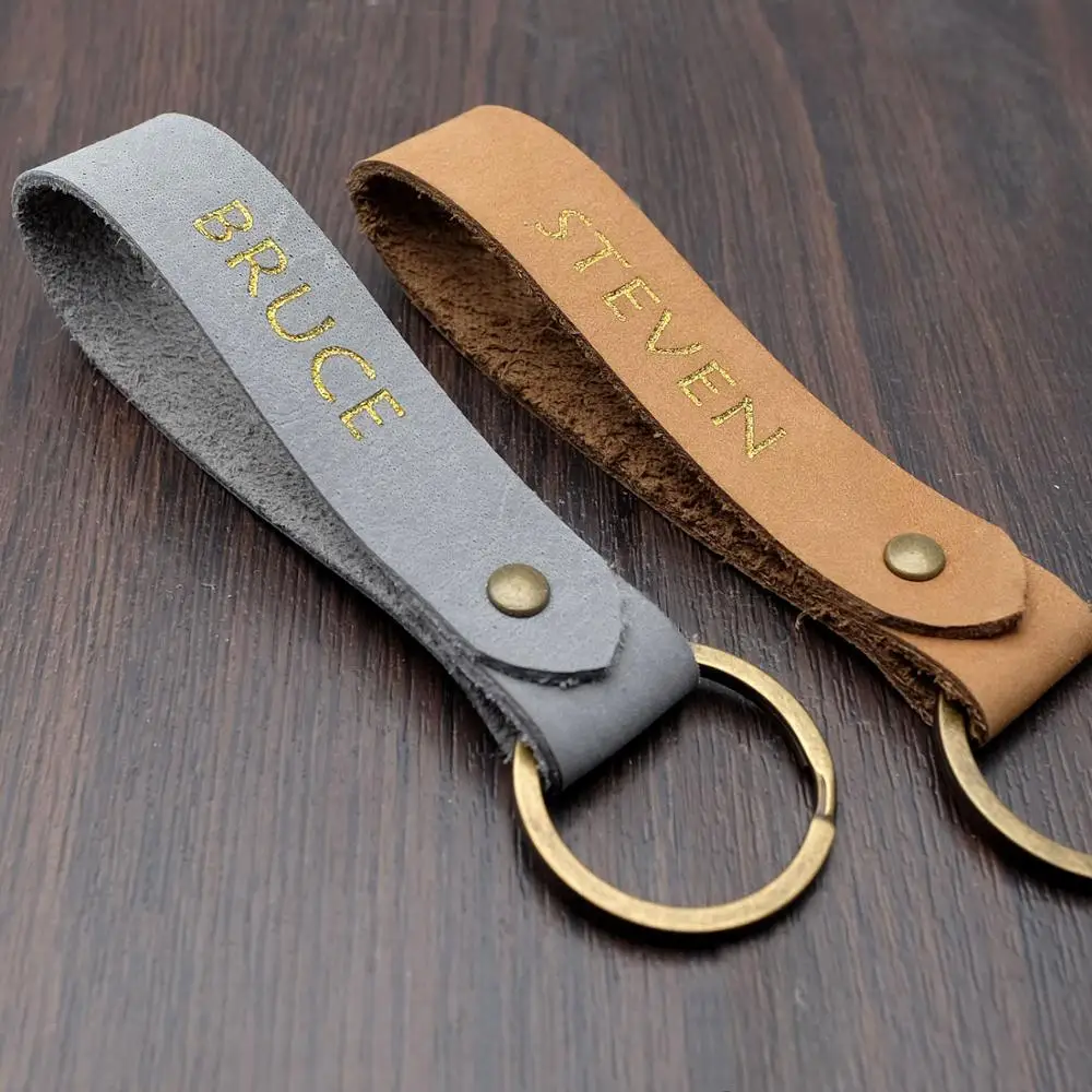 Кожаный брелок для ключей на заказ кожаный в подарочной коробке подарок Него